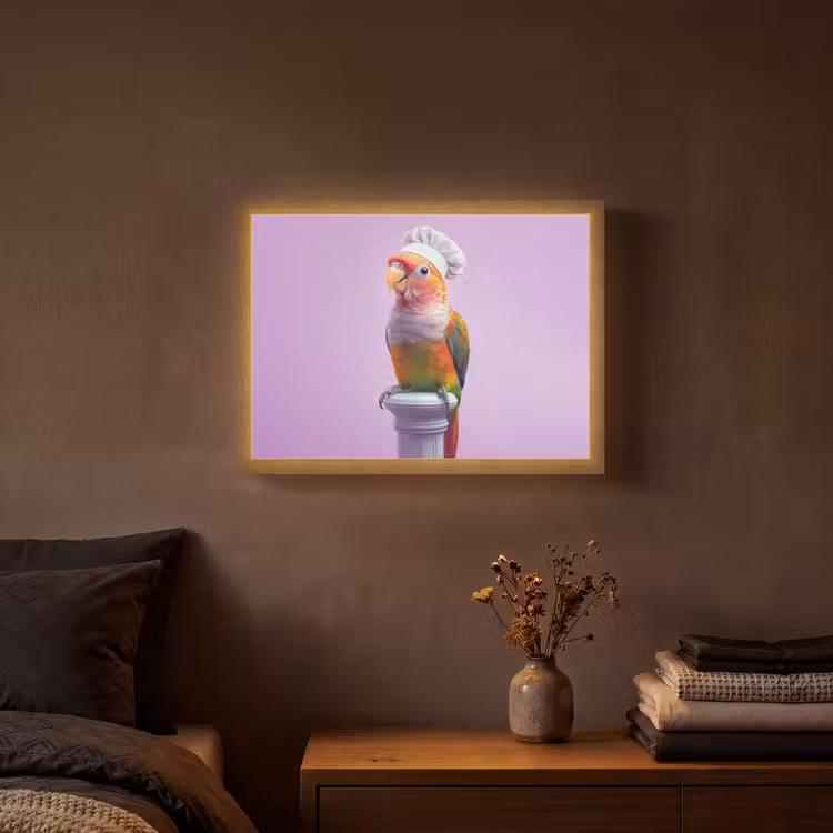 Lightbox - Wandlamp - Papegaai - Koksmuts - Pilaar - Vogel — 3