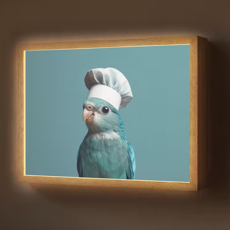 Lightbox - Wandlamp - Parkiet - Vogel - Koksmuts - Cute — 1