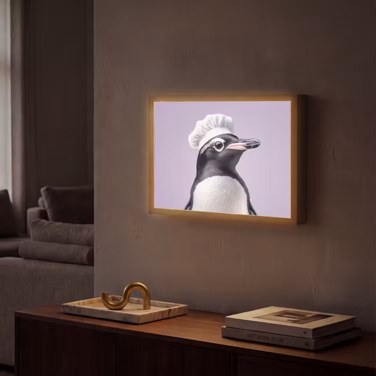 Lightbox - Wandlamp - Pinguïn - Koksmuts - Lief - Paars — 2