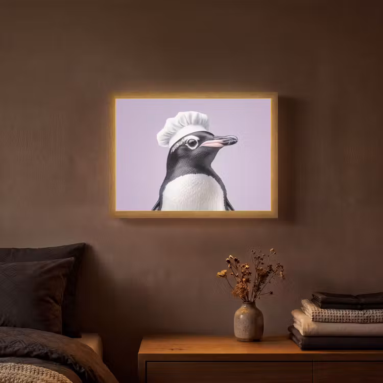 Lightbox - Wandlamp - Pinguïn - Koksmuts - Lief - Paars — 3