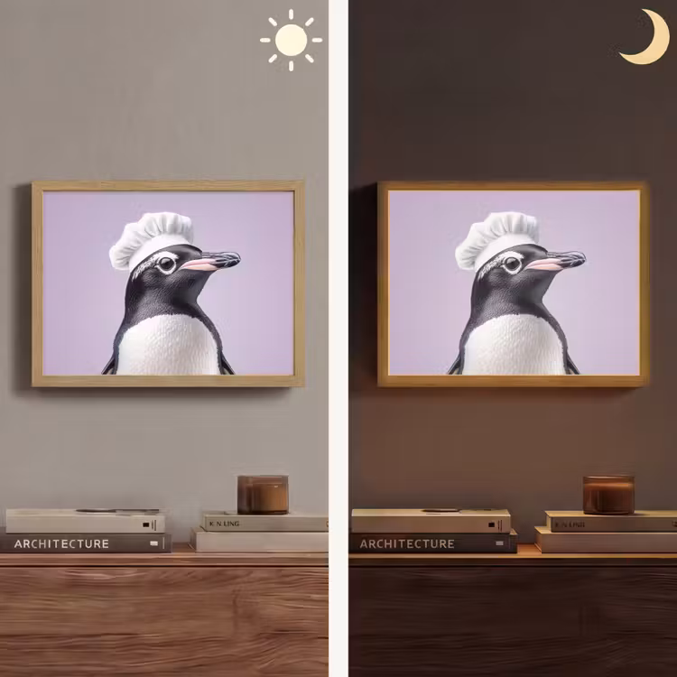 Lightbox - Wandlamp - Pinguïn - Koksmuts - Lief - Paars — 6