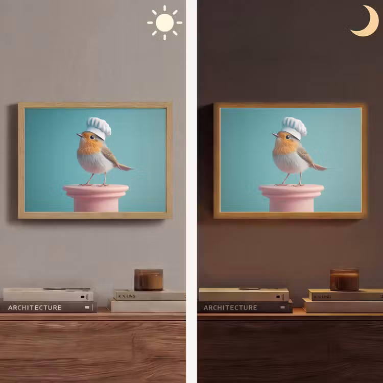 Lightbox - Wandlamp - Roodborstje - Vogel - Koksmuts - Sokkel — 6