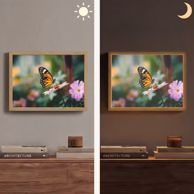 Lightbox - Wandlamp - Roze bloemen - Vlinder - Zachte focus — 6