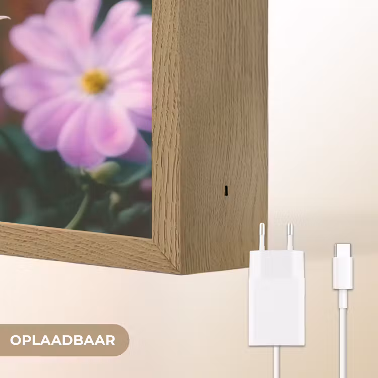 Lightbox - Wandlamp - Roze bloemen - Vlinder - Zachte focus — 7