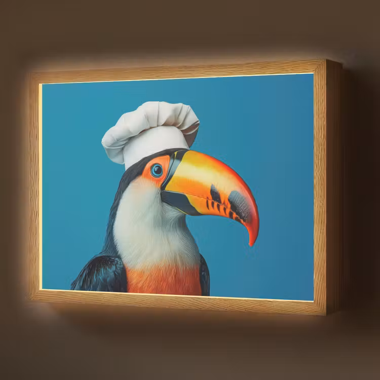 Lightbox - Wandlamp - Toekan - Papegaai - Vogel - Koksmuts — 1
