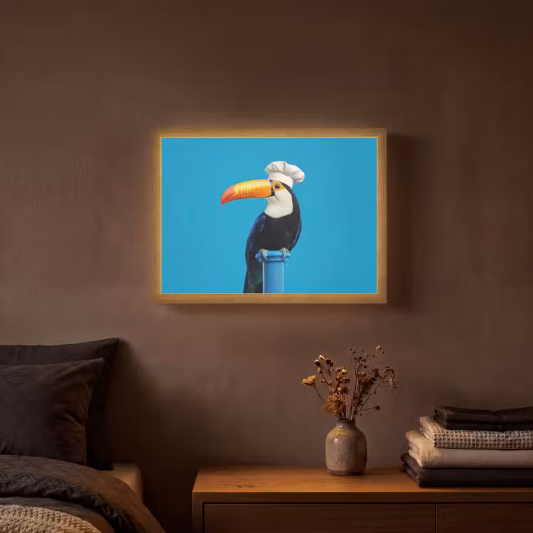 Lightbox - Wandlamp - Tucan - Sokkel - Vogel - Koksmuts — 3