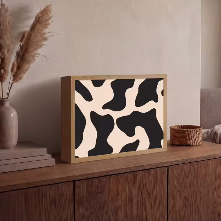 Lightbox - Wandlamp - Vlekkenpatroon - Koe - Beige — 4