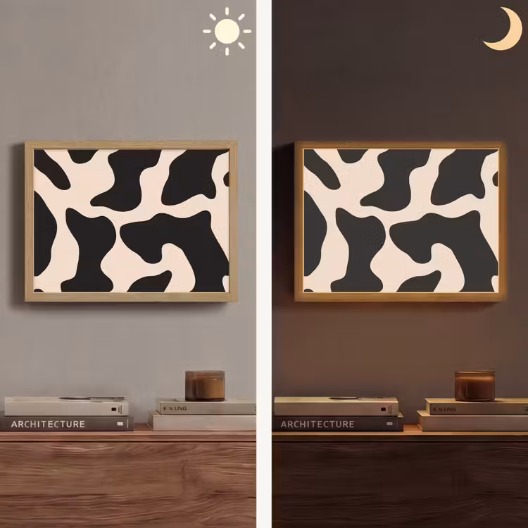 Lightbox - Wandlamp - Vlekkenpatroon - Koe - Beige — 6