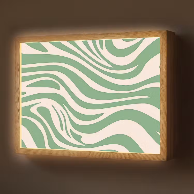 Lightbox - Wandlamp - Zebrapatroon - Groen - Retro — 1