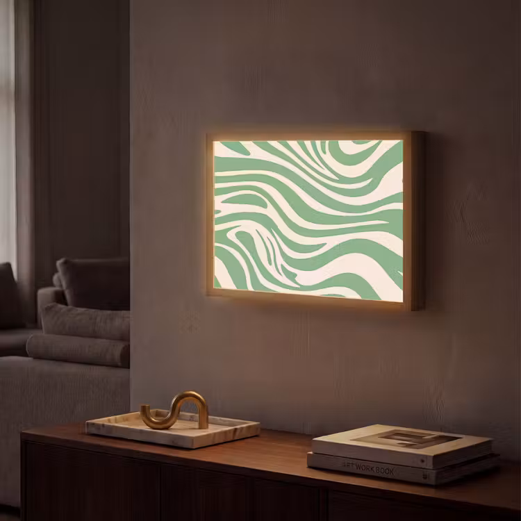 Lightbox - Wandlamp - Zebrapatroon - Groen - Retro — 2