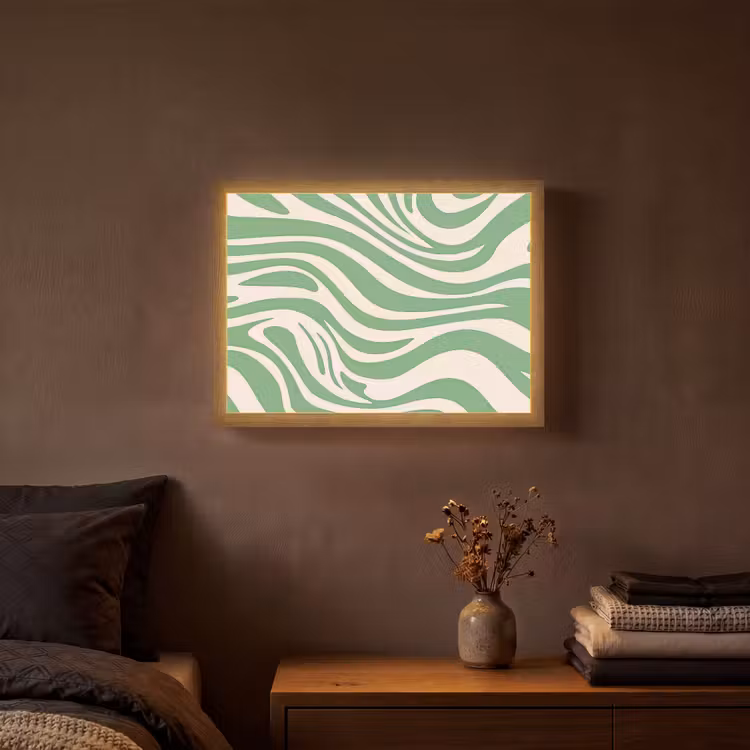 Lightbox - Wandlamp - Zebrapatroon - Groen - Retro — 3