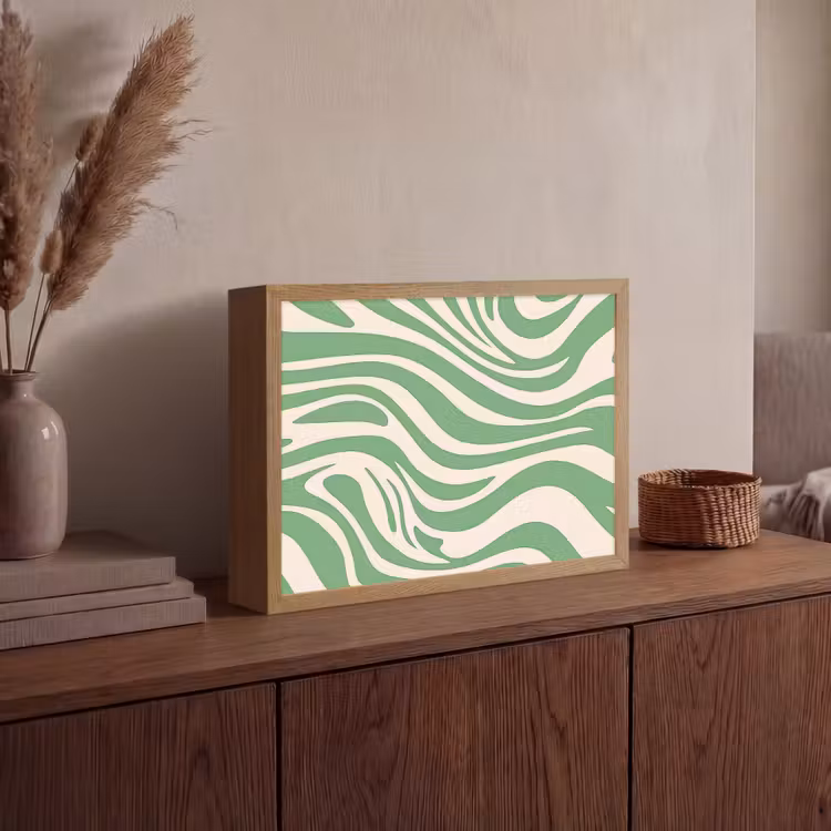 Lightbox - Wandlamp - Zebrapatroon - Groen - Retro — 4