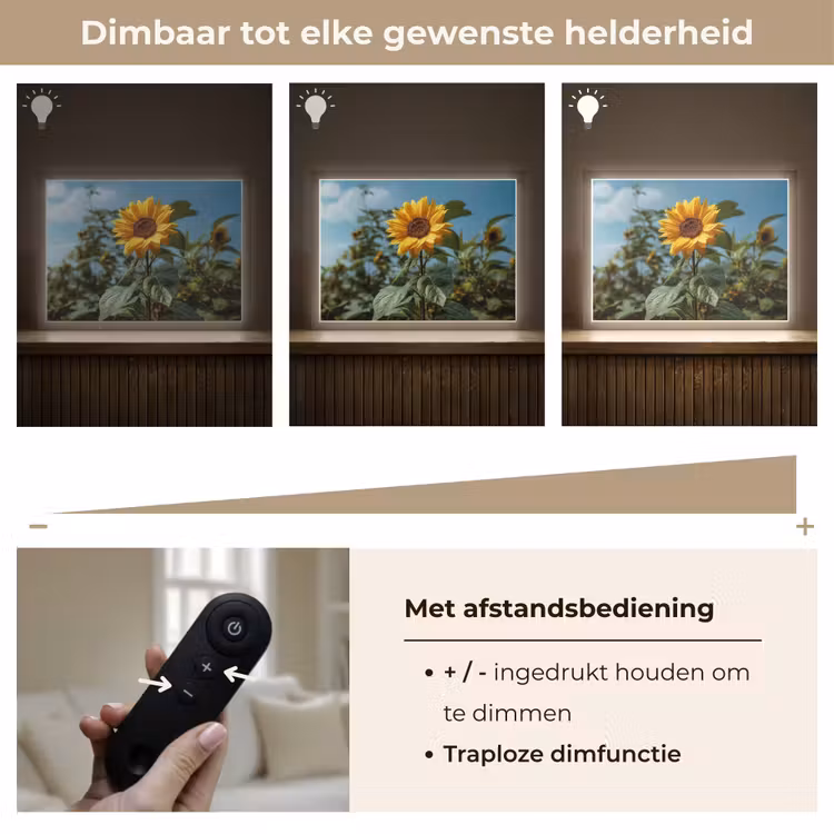 Lightbox - Wandlamp - Zonnebloemen - Helderblauwer lucht - Gras — 9