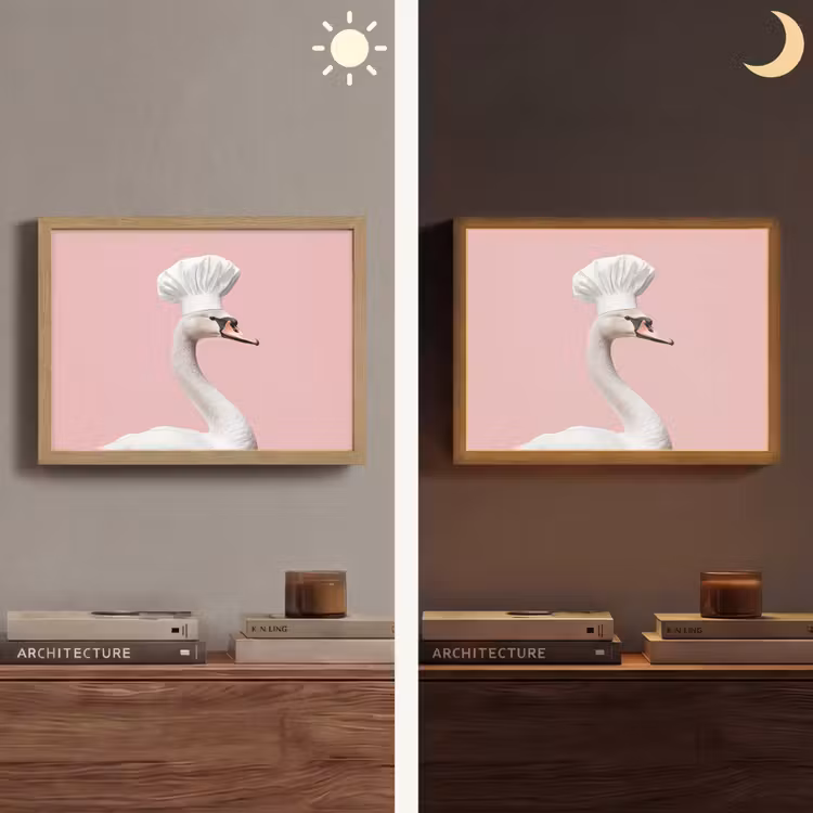 Lightbox - Wandlamp - Zwaan - Koksmuts - Mooi - Klassiek — 6