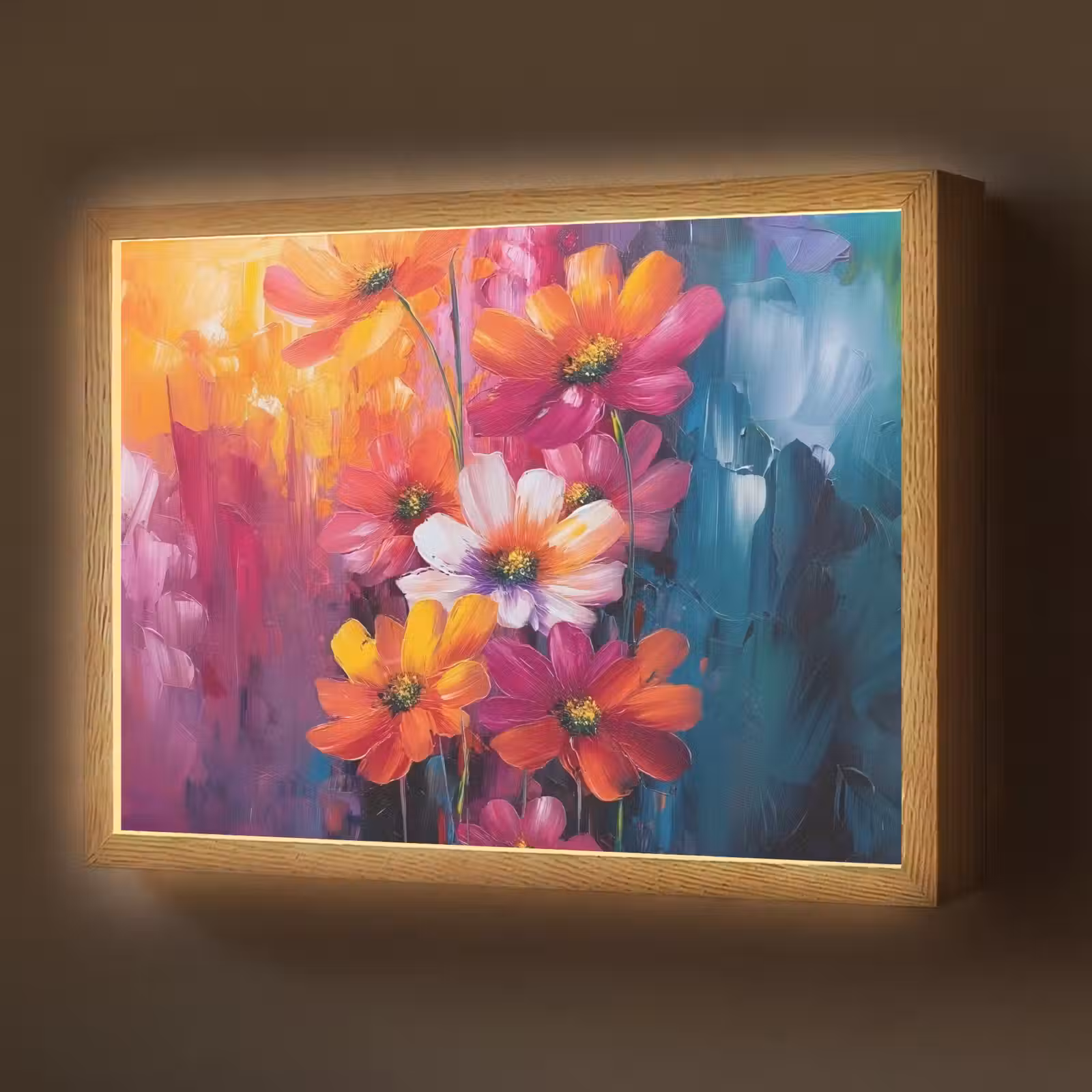 Lightbox - Wandlamp - Felle bloemen - Dynamisch - Levendig — 1
