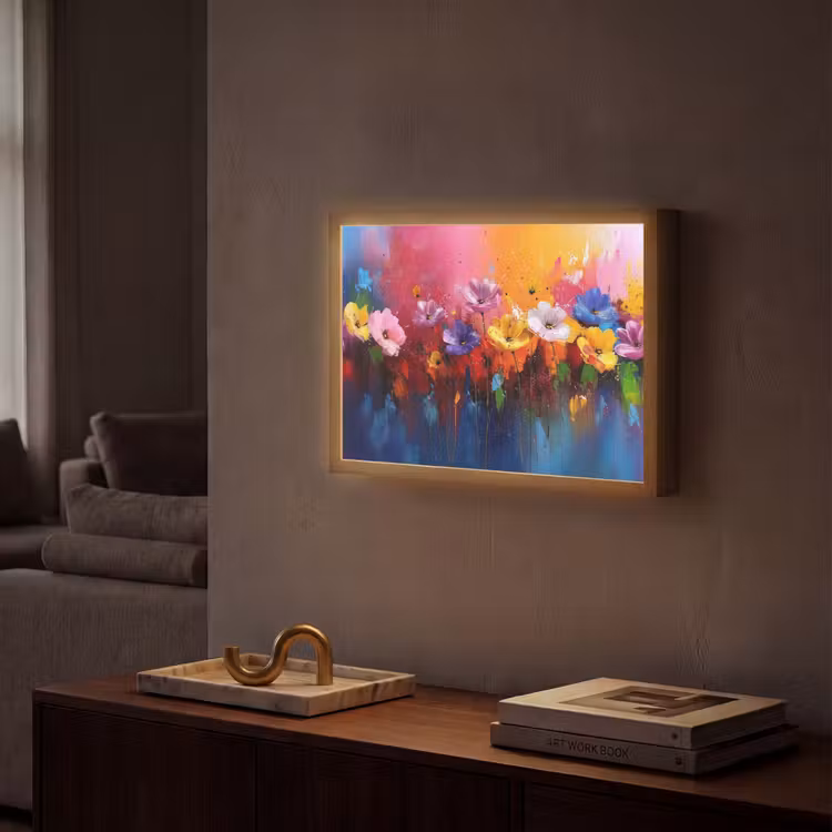 Lightbox - Wandlamp - Fantasiebloemen - Verf - Speels — 2