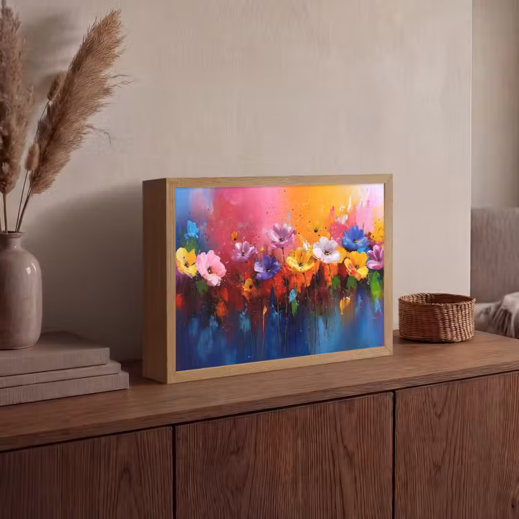 Lightbox - Wandlamp - Fantasiebloemen - Verf - Speels — 4