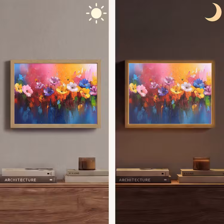 Lightbox - Wandlamp - Fantasiebloemen - Verf - Speels — 6
