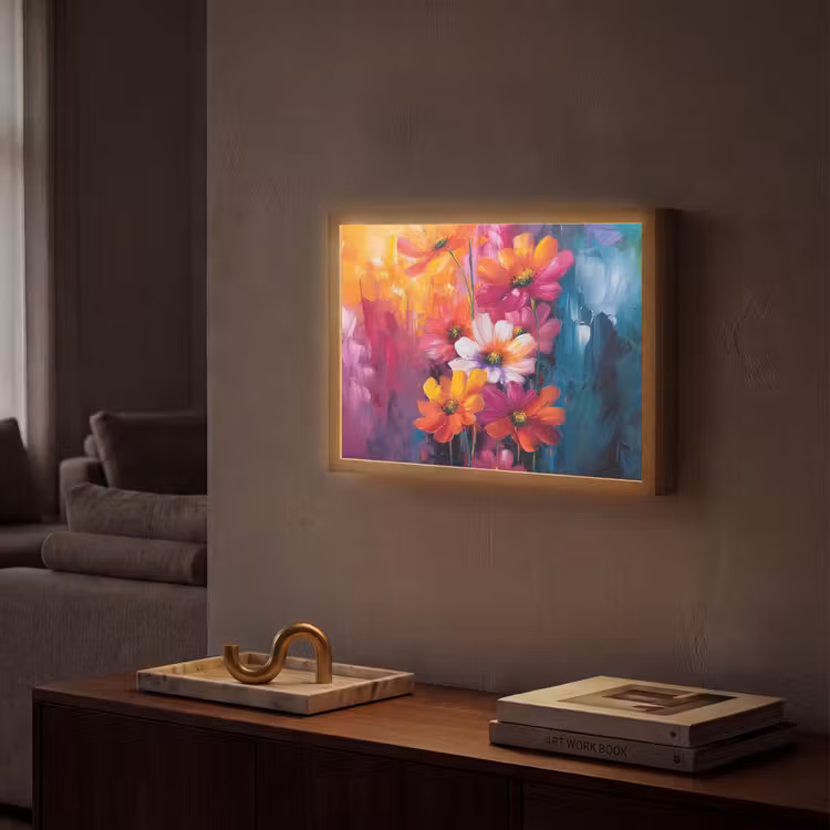Lightbox - Wandlamp - Felle bloemen - Dynamisch - Levendig — 2