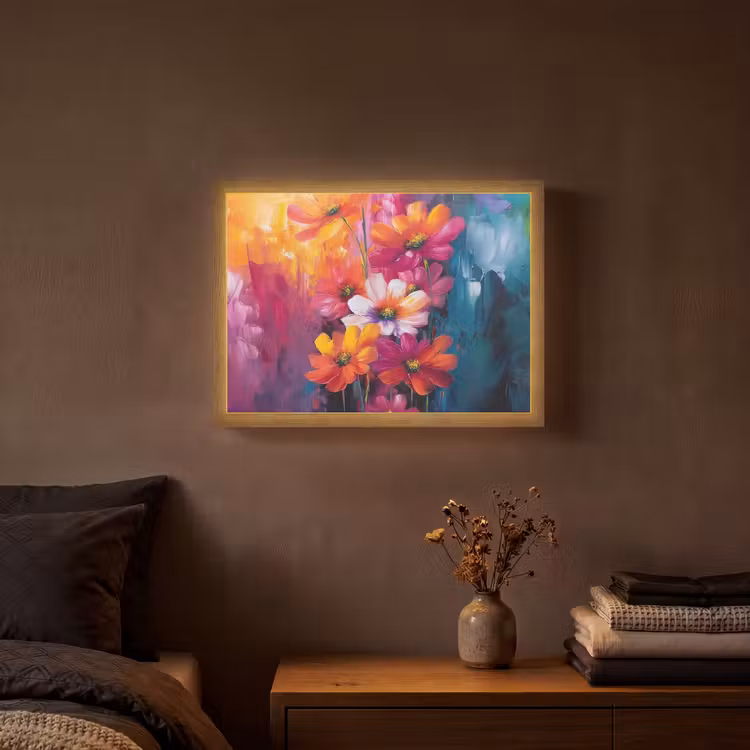 Lightbox - Wandlamp - Felle bloemen - Dynamisch - Levendig — 3
