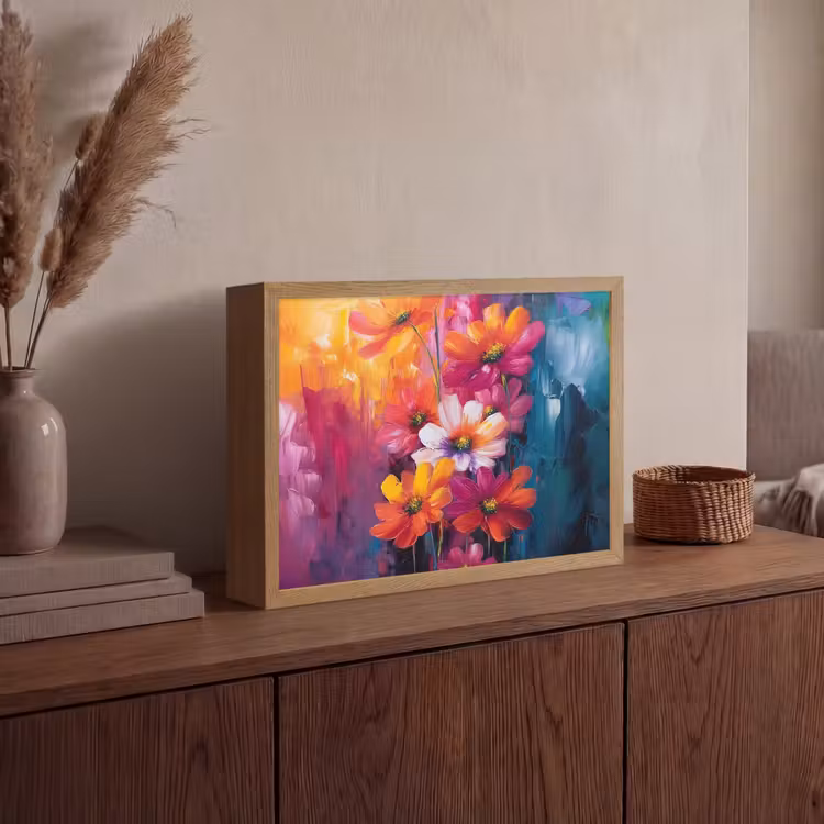 Lightbox - Wandlamp - Felle bloemen - Dynamisch - Levendig — 4