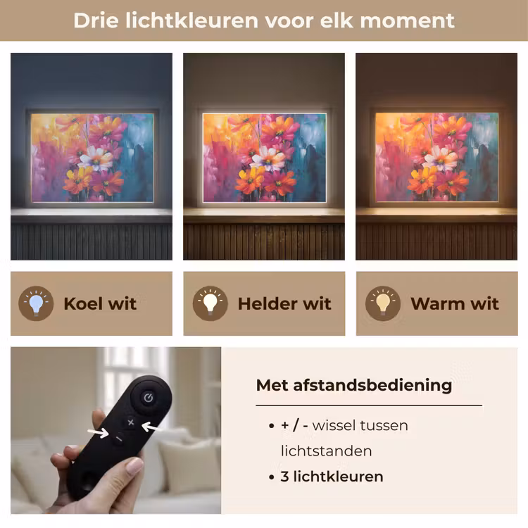 Lightbox - Wandlamp - Felle bloemen - Dynamisch - Levendig — 8