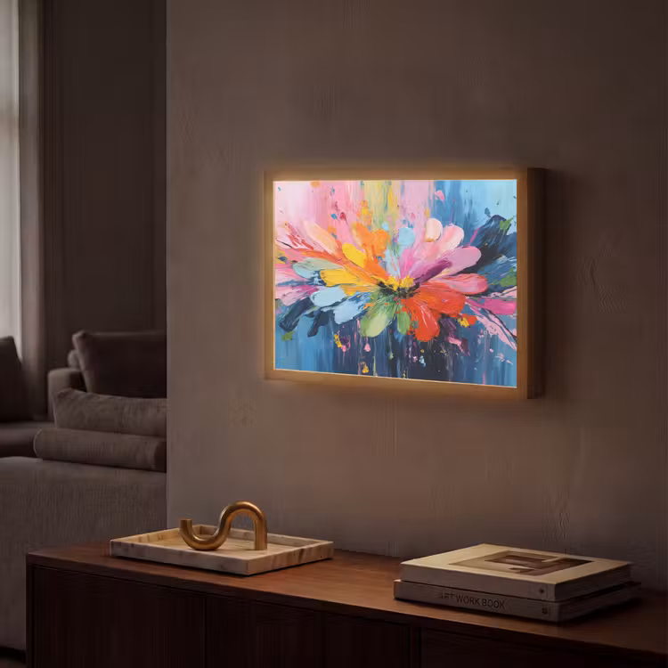 Lightbox - Wandlamp - Kleuruitbarsting - Expressieve sfeer - Bloem — 2