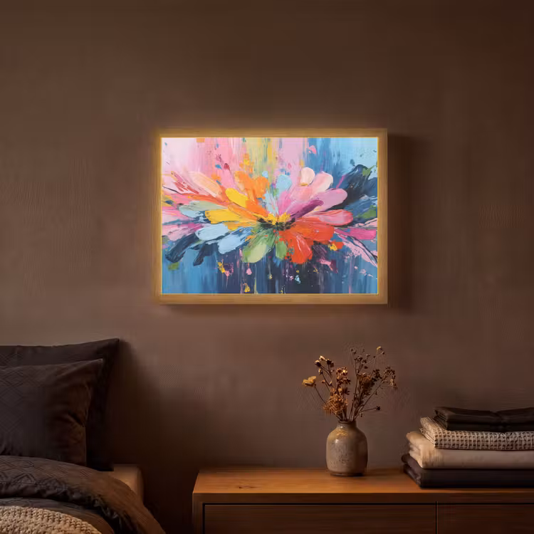 Lightbox - Wandlamp - Kleuruitbarsting - Expressieve sfeer - Bloem — 3