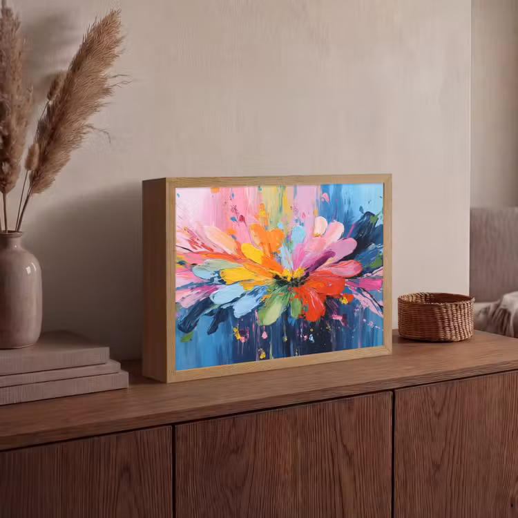 Lightbox - Wandlamp - Kleuruitbarsting - Expressieve sfeer - Bloem — 4