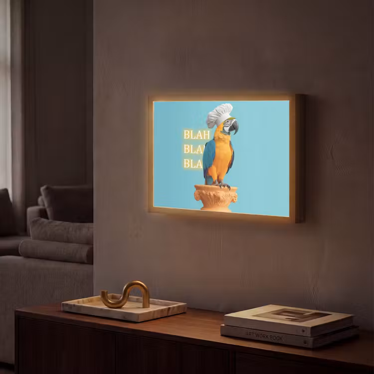 Lightbox - Wandlamp - Papegaai - Koksmuts - Quote - Neon — 2