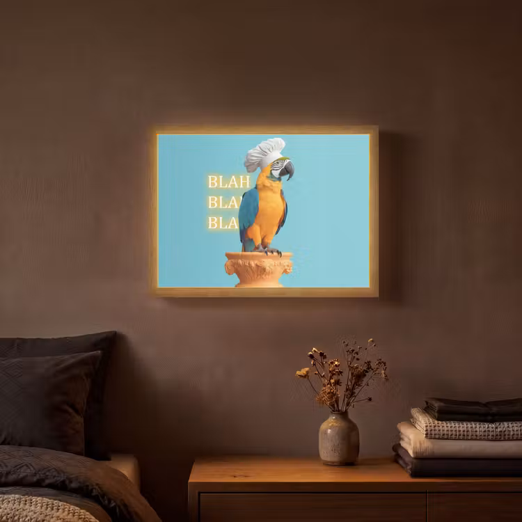 Lightbox - Wandlamp - Papegaai - Koksmuts - Quote - Neon — 3