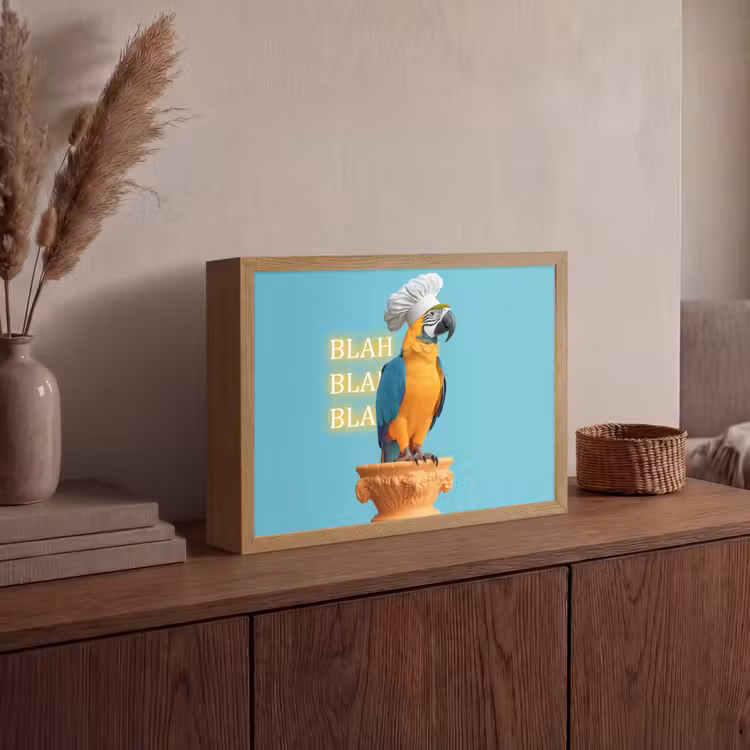 Lightbox - Wandlamp - Papegaai - Koksmuts - Quote - Neon — 4