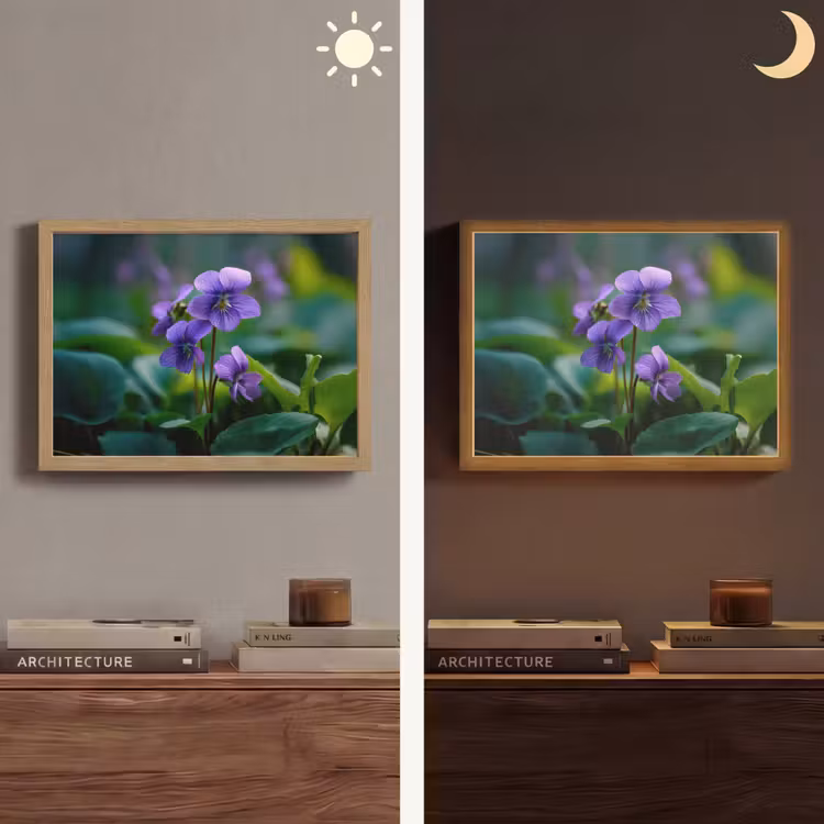 Lightbox - Wandlamp - Viooltjes - Paars - Bloem - Bladeren — 6