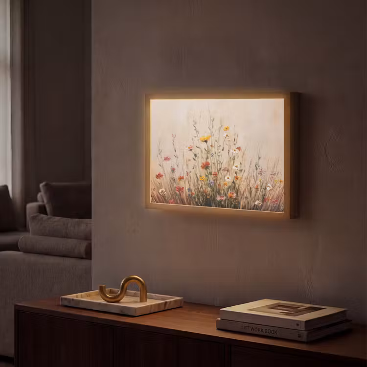 Lightbox - Wandlamp - Wilde bloemen - Penseelstreken - Rustgevend — 2