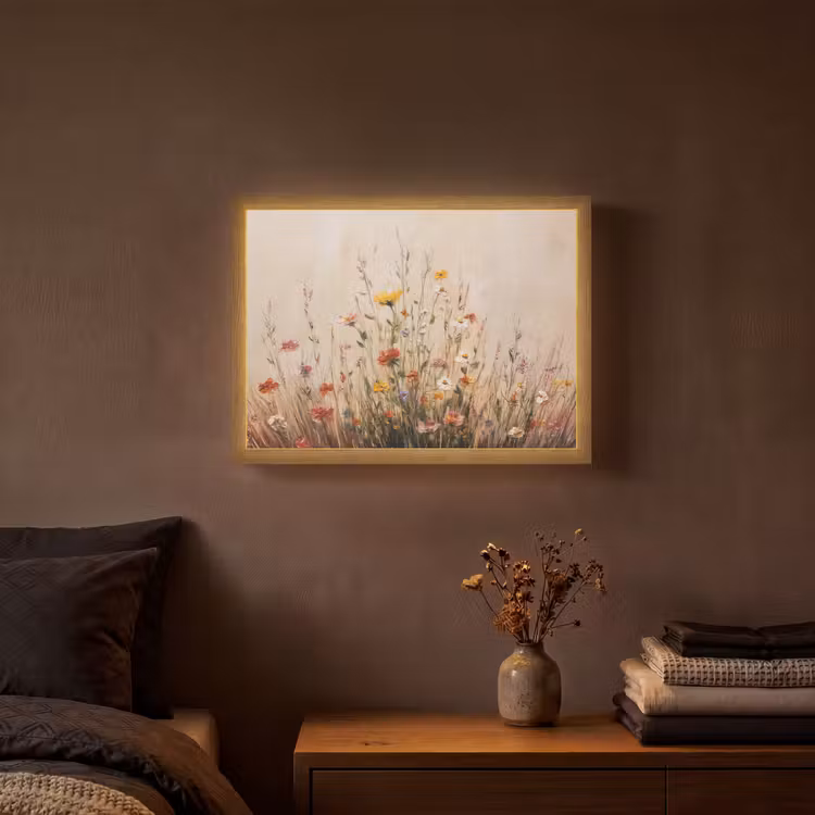 Lightbox - Wandlamp - Wilde bloemen - Penseelstreken - Rustgevend — 3