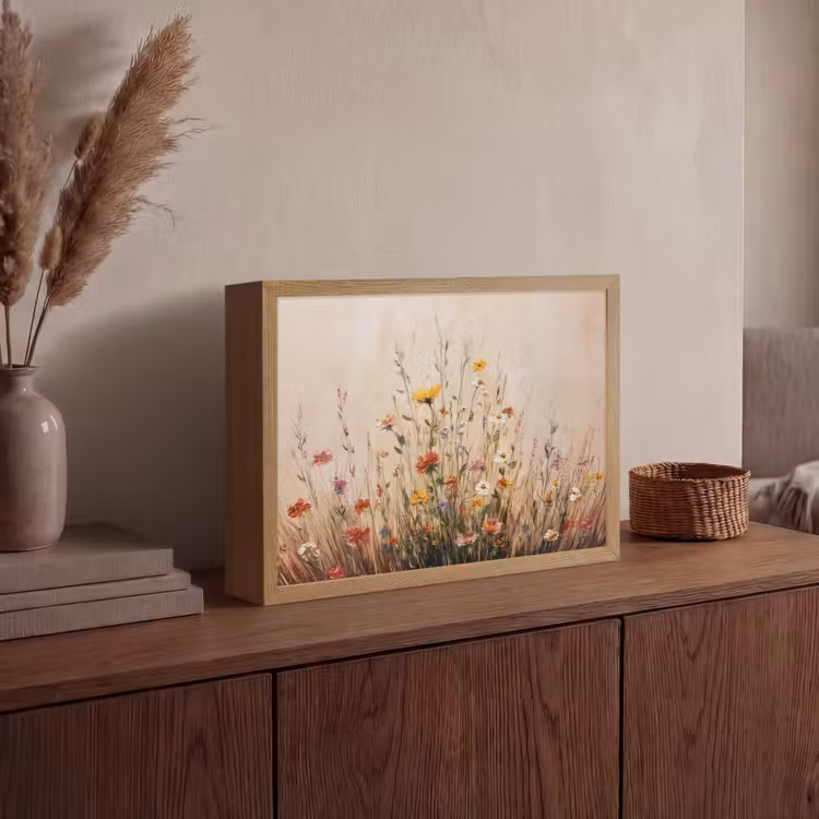 Lightbox - Wandlamp - Wilde bloemen - Penseelstreken - Rustgevend — 4