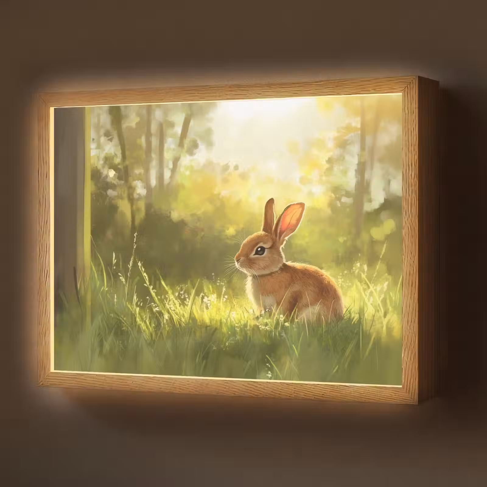 Lightbox - Wandlamp - Konijn - Zonlicht - Bos — 1
