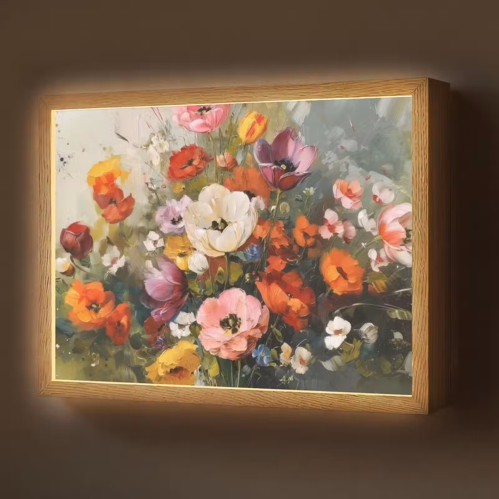 Lightbox - Wandlamp - Vrolijk boeket - Dynamisch - Subtiele kleurspatten — 1