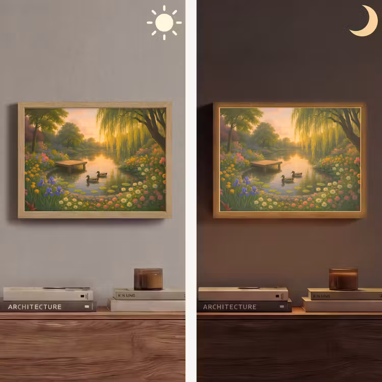 Lightbox - Wandlamp - Eenden - Vijver - Bloemen — 6