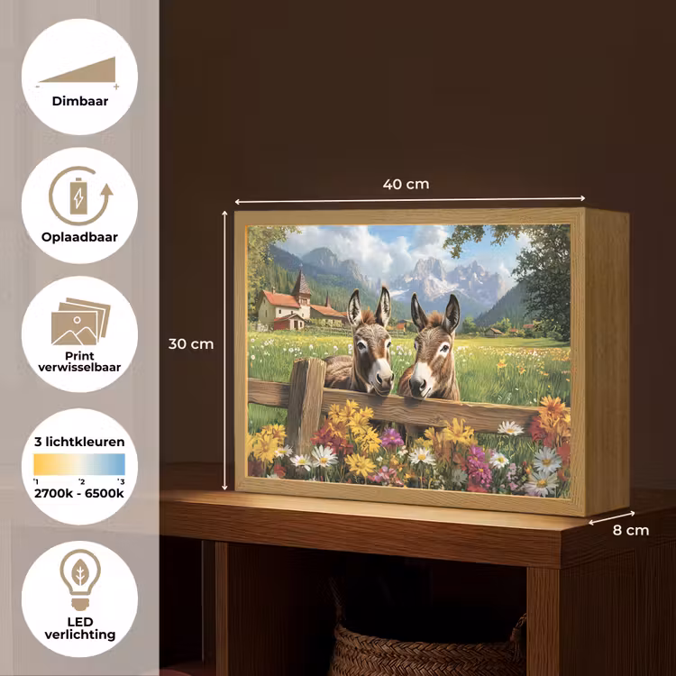 Lightbox - Wandlamp - Ezels - Bloemen - Zomers — 10