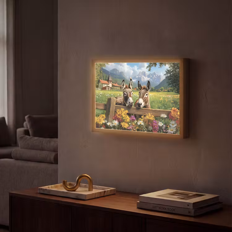 Lightbox - Wandlamp - Ezels - Bloemen - Zomers — 2