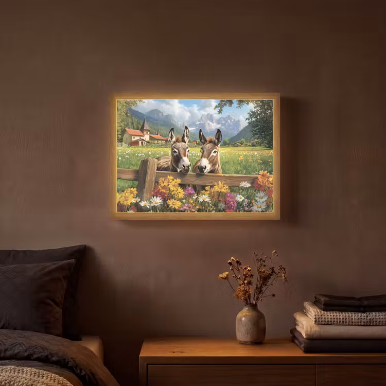Lightbox - Wandlamp - Ezels - Bloemen - Zomers — 3
