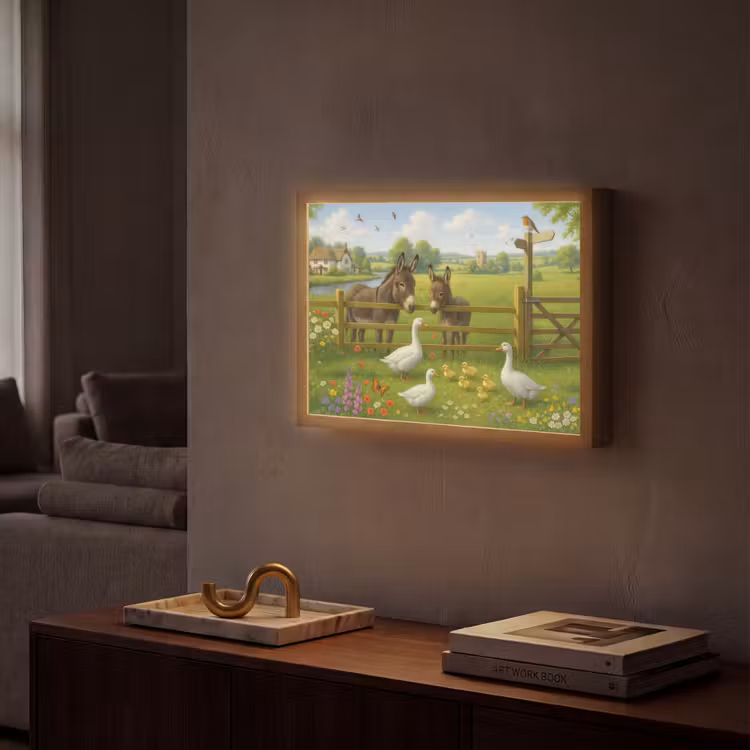 Lightbox - Wandlamp - Ezels - Ganzen - Kleurrijk — 2