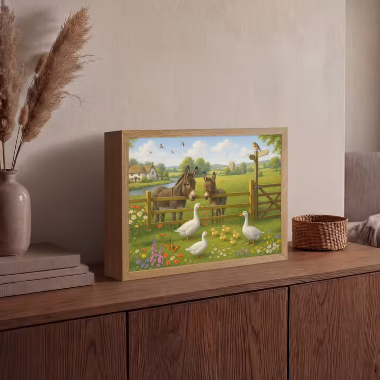 Lightbox - Wandlamp - Ezels - Ganzen - Kleurrijk — 4
