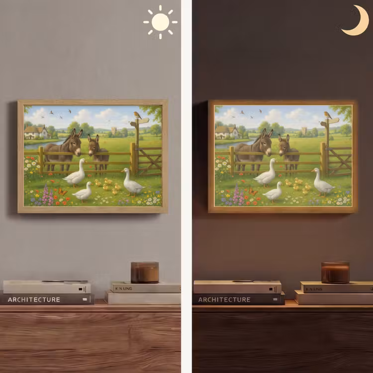 Lightbox - Wandlamp - Ezels - Ganzen - Kleurrijk — 6