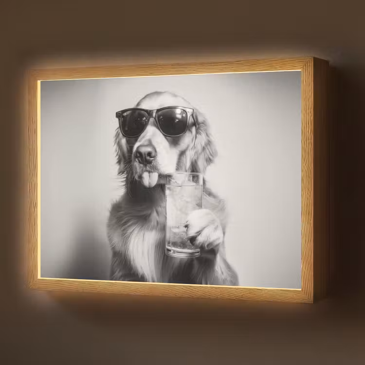 Lightbox - Wandlamp - Golden retriever - Hond - Zonnebril - Gkas — 1