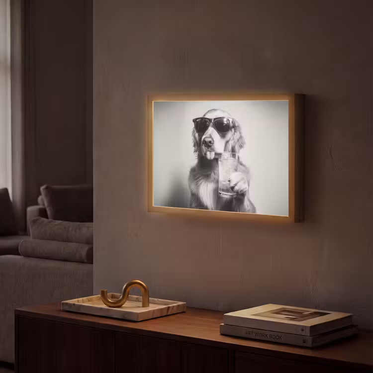 Lightbox - Wandlamp - Golden retriever - Hond - Zonnebril - Gkas — 2