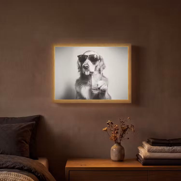 Lightbox - Wandlamp - Golden retriever - Hond - Zonnebril - Gkas — 3