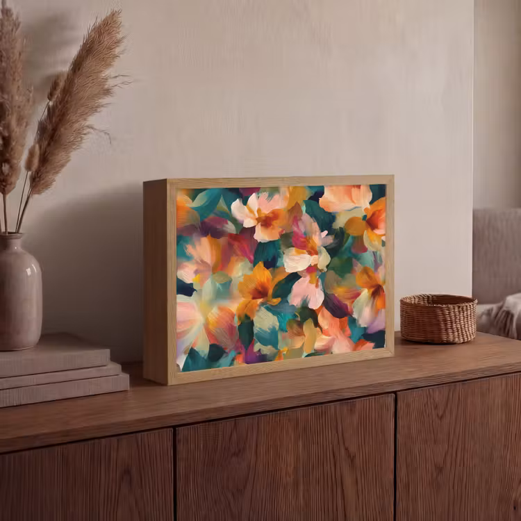 Lightbox - Wandlamp - Harmonieus - Abstracte bloemen - Warme tinten — 4