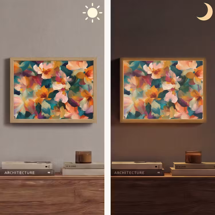 Lightbox - Wandlamp - Harmonieus - Abstracte bloemen - Warme tinten — 6